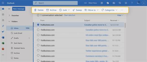 how to delete all emails in outlook office 365